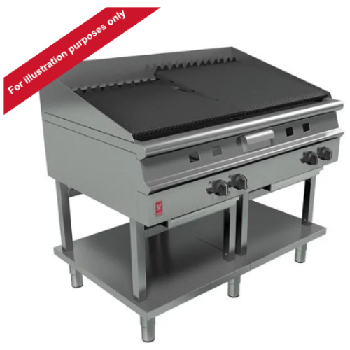 Falcon G31225 1200mm Wide Natural Gas Radiant Chargrill on Fixed Stand